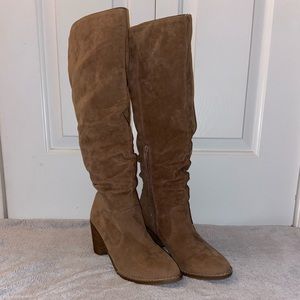 Universal Threads Tan Suede Knee High Boots, Size 7.5